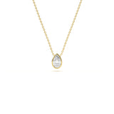 Bezel Pear 1 ct Diamond Pendant