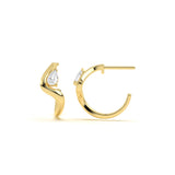 Pear Diamond Leher Hoops