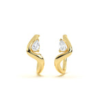 Pear Diamond Leher Hoops