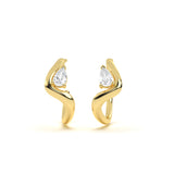 Pear Diamond Leher Hoops