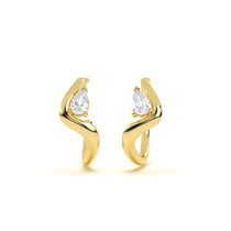 Pear Diamond Leher Hoops