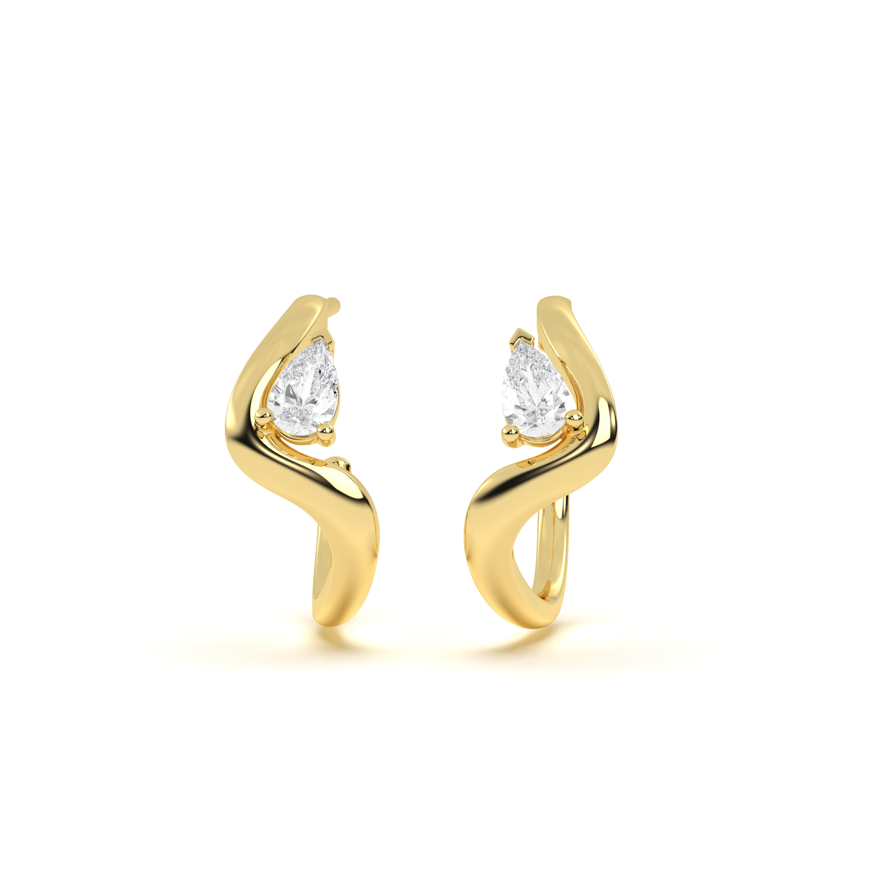 Pear Diamond Leher Hoops