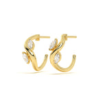 Marquise Diamond Leher Hoops