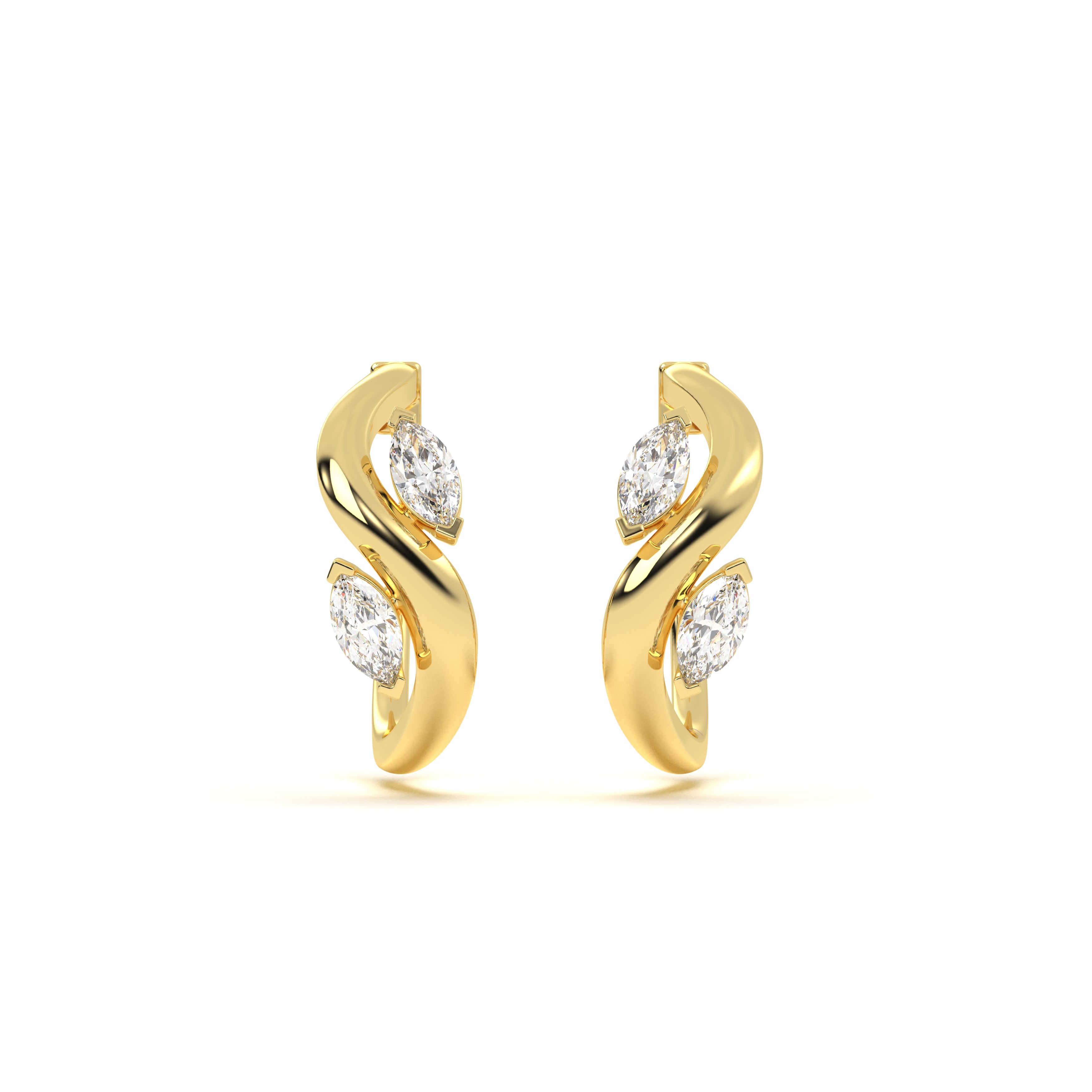 Marquise Diamond Leher Hoops