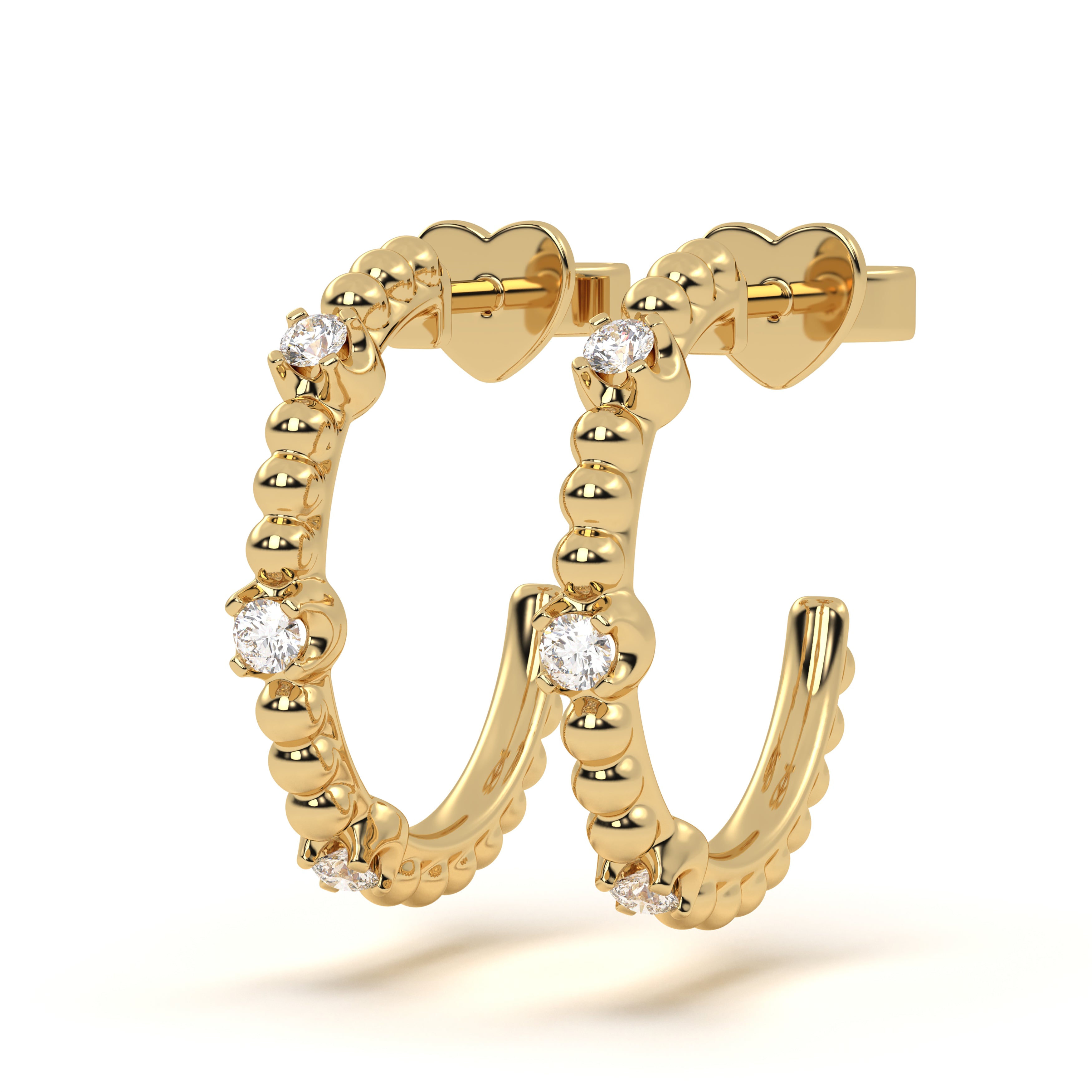 Accented Round Diamond Hoop