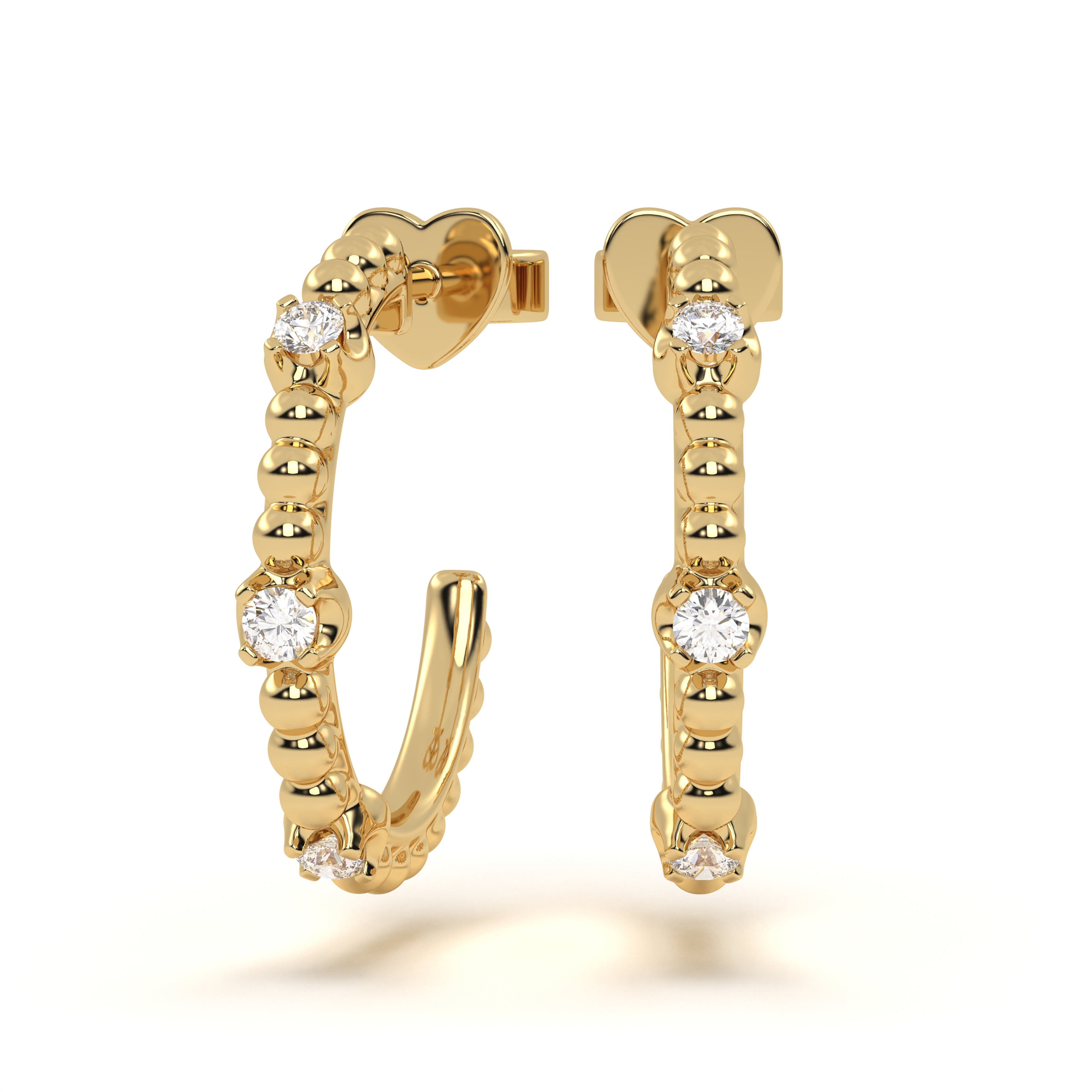 Accented Round Diamond Hoop