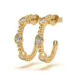 Accented Pear Diamond Hoop