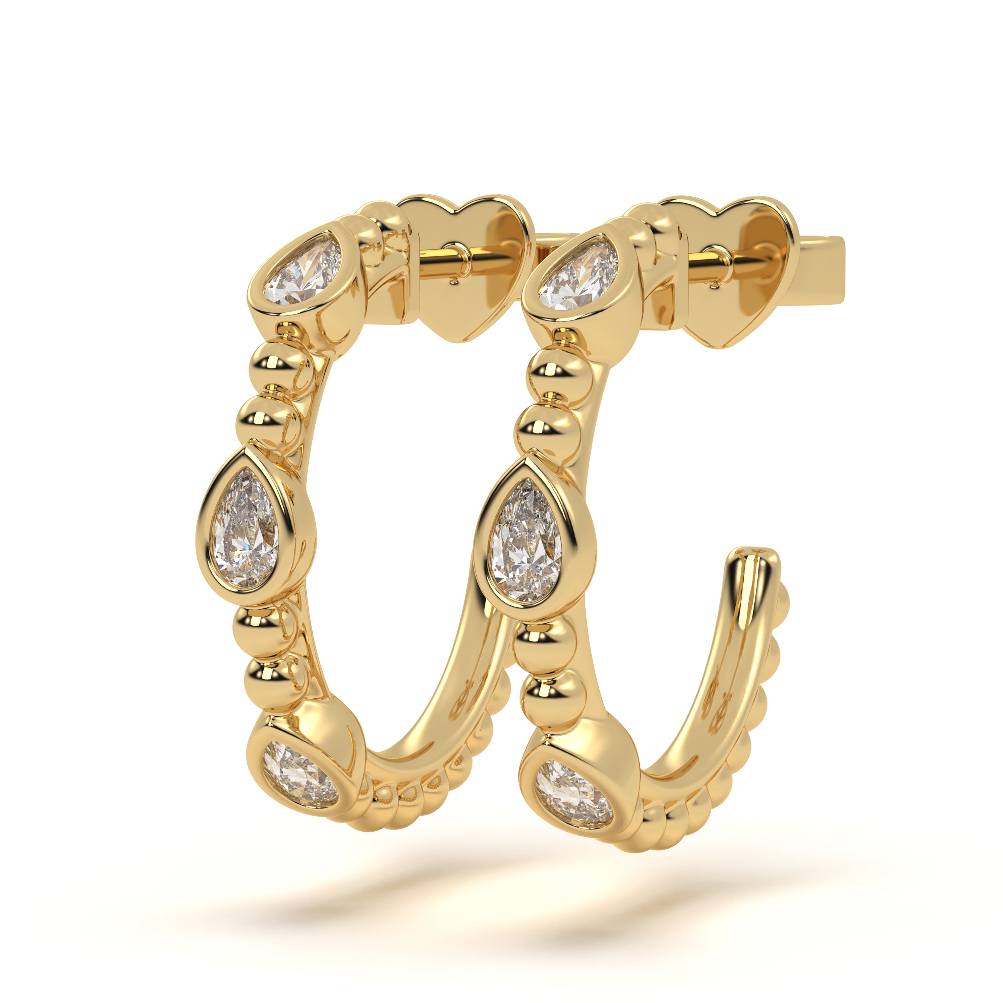 Accented Pear Diamond Hoop