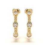 Accented Pear Diamond Hoop