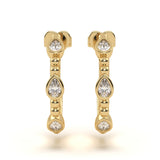 Accented Pear Diamond Hoop