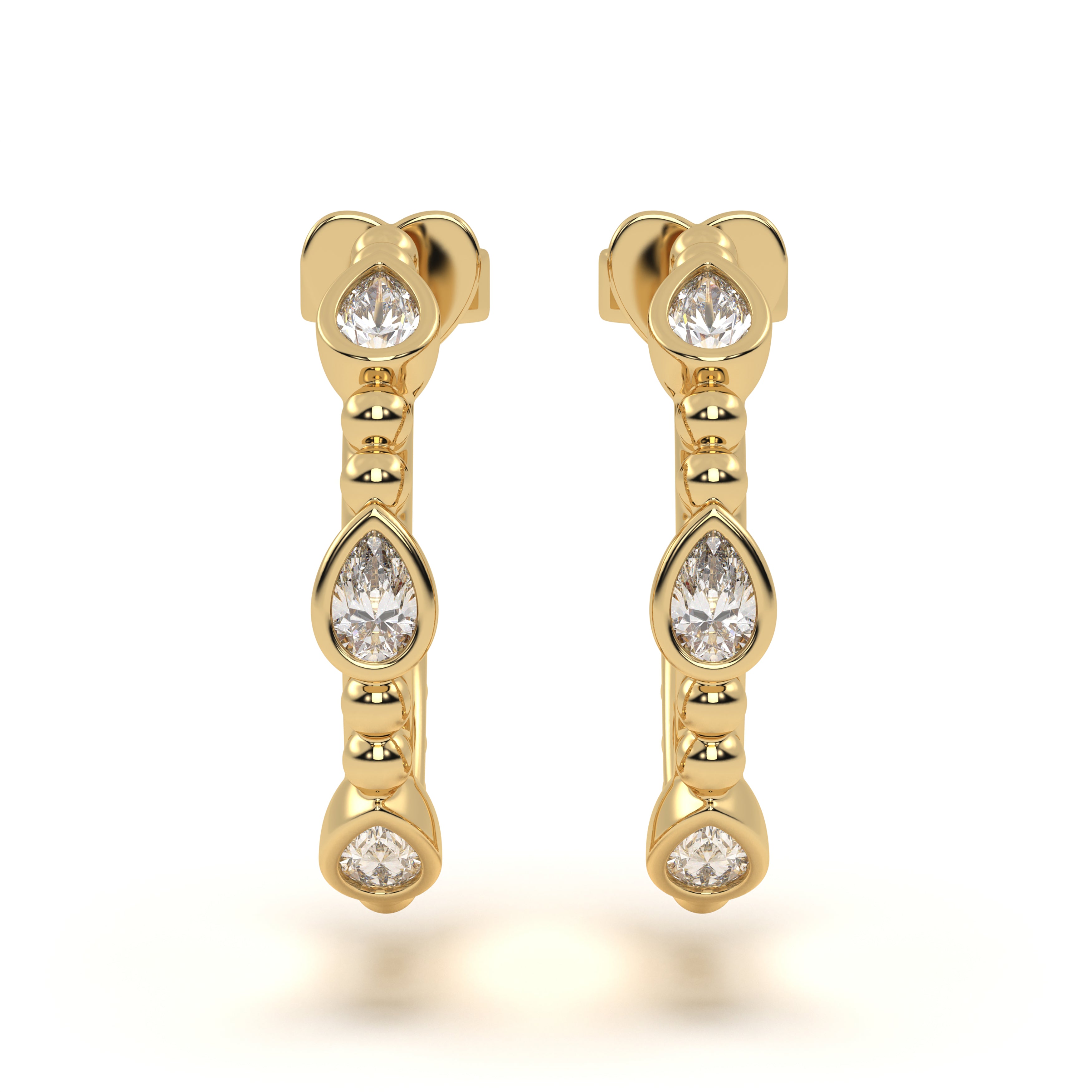 Accented Pear Diamond Hoop