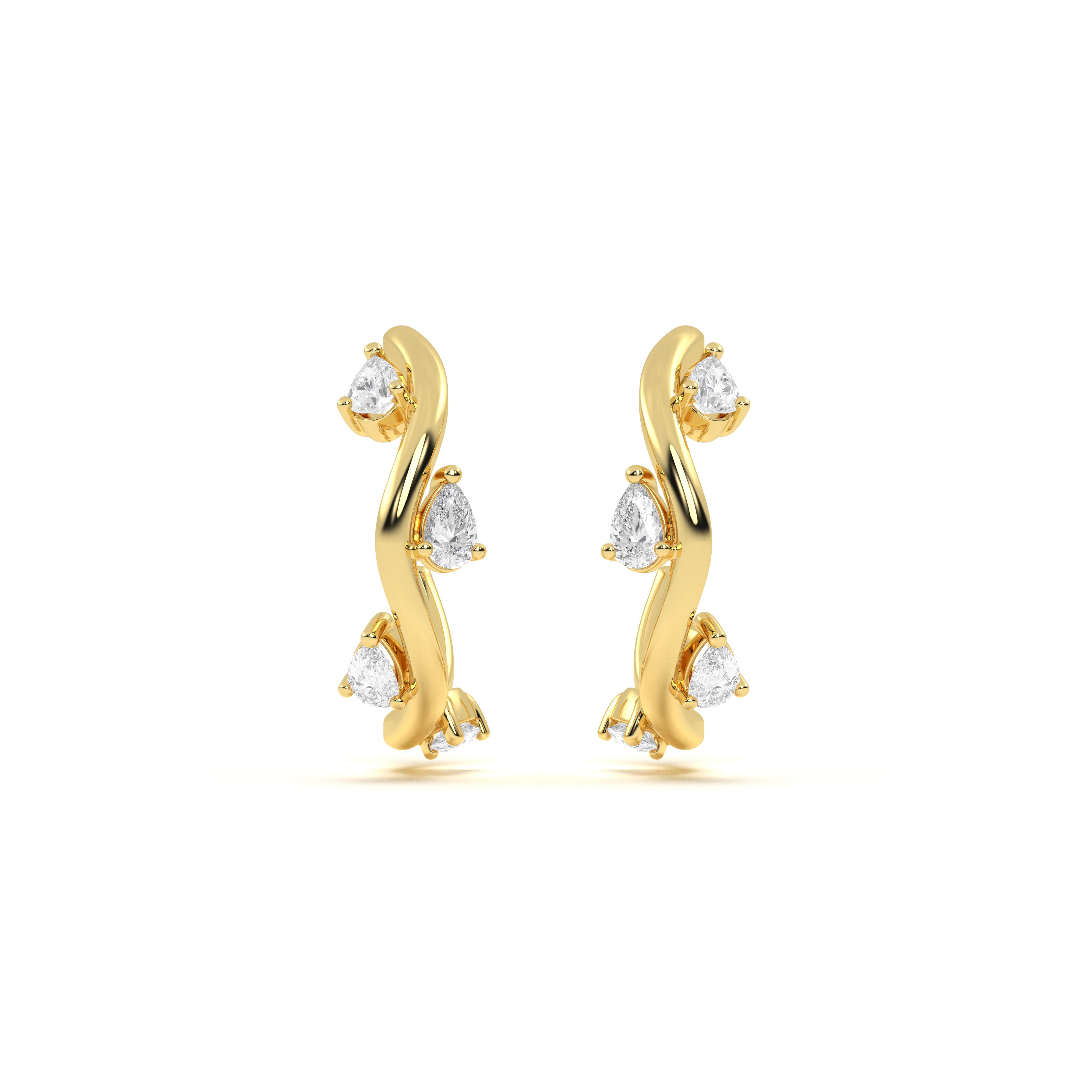 Classic Diamond Leher Hoops