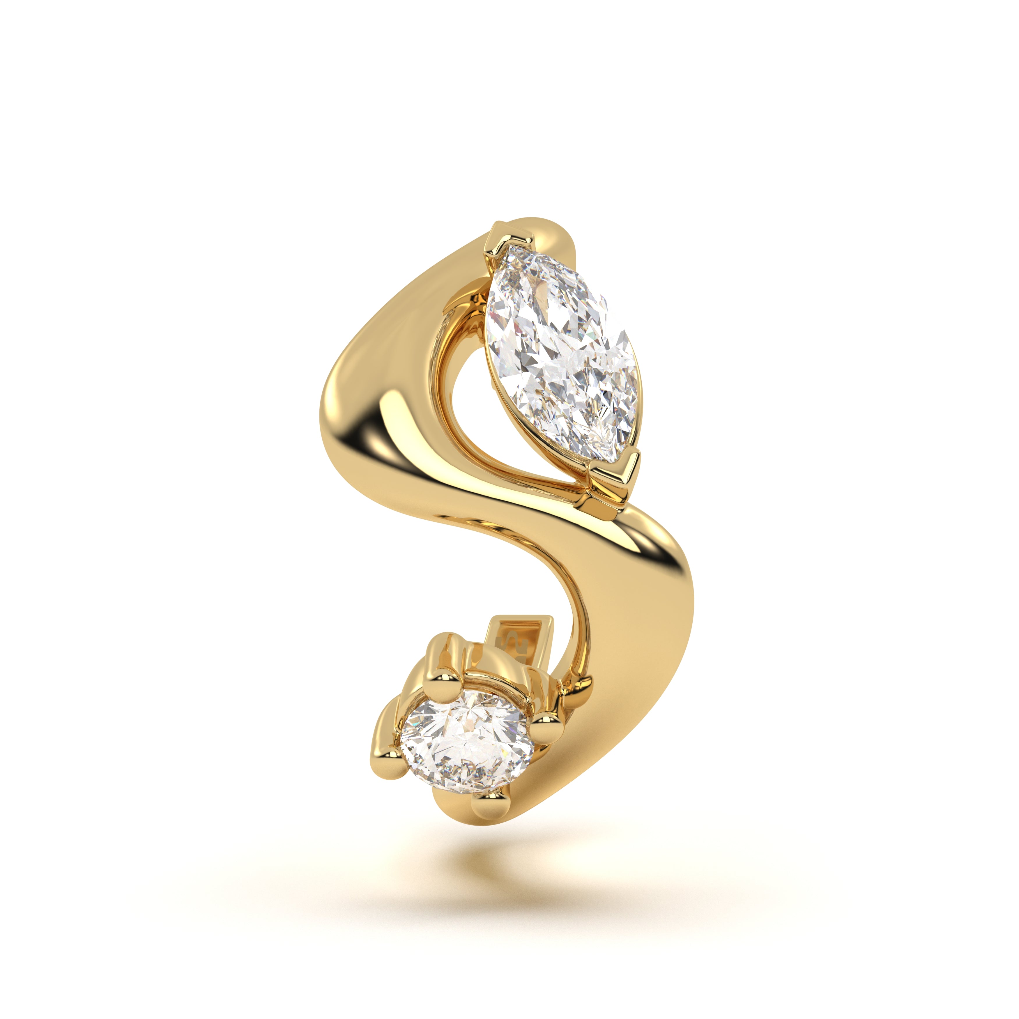 Marquise Diamond Leher Earcuff
