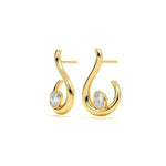 Oval Diamond Leher Hoops
