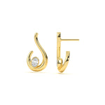 Oval Diamond Leher Hoops
