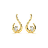 Oval Diamond Leher Hoops