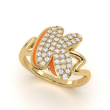 Mija Enamel 'K' Ring 