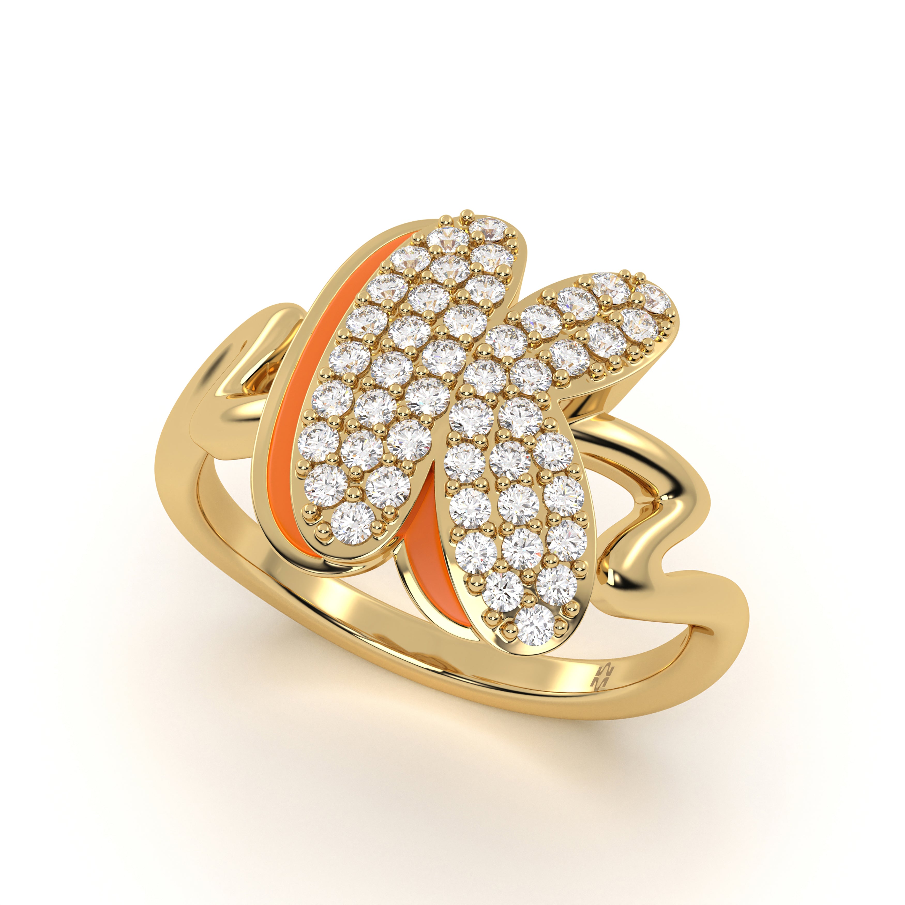 Mija Enamel 'K' Ring 
