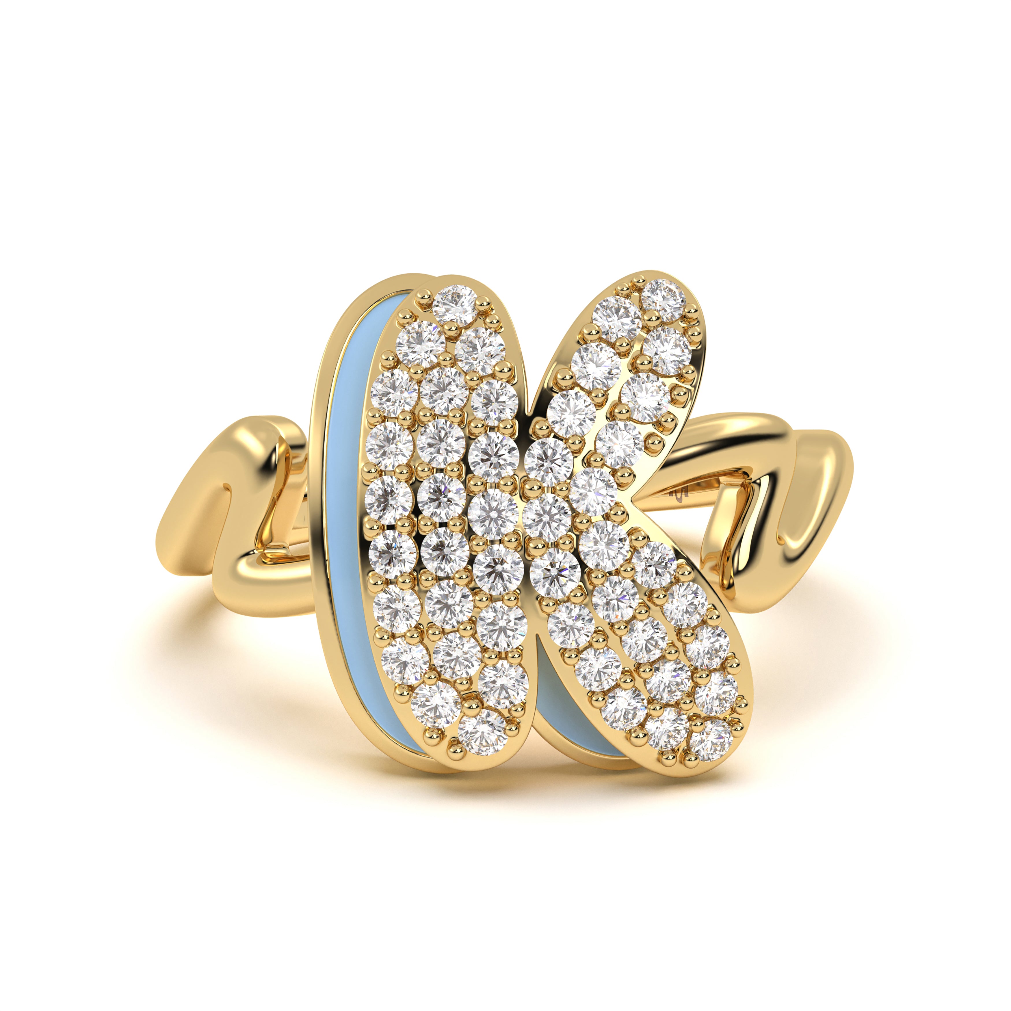 Mija Enamel 'K' Ring 