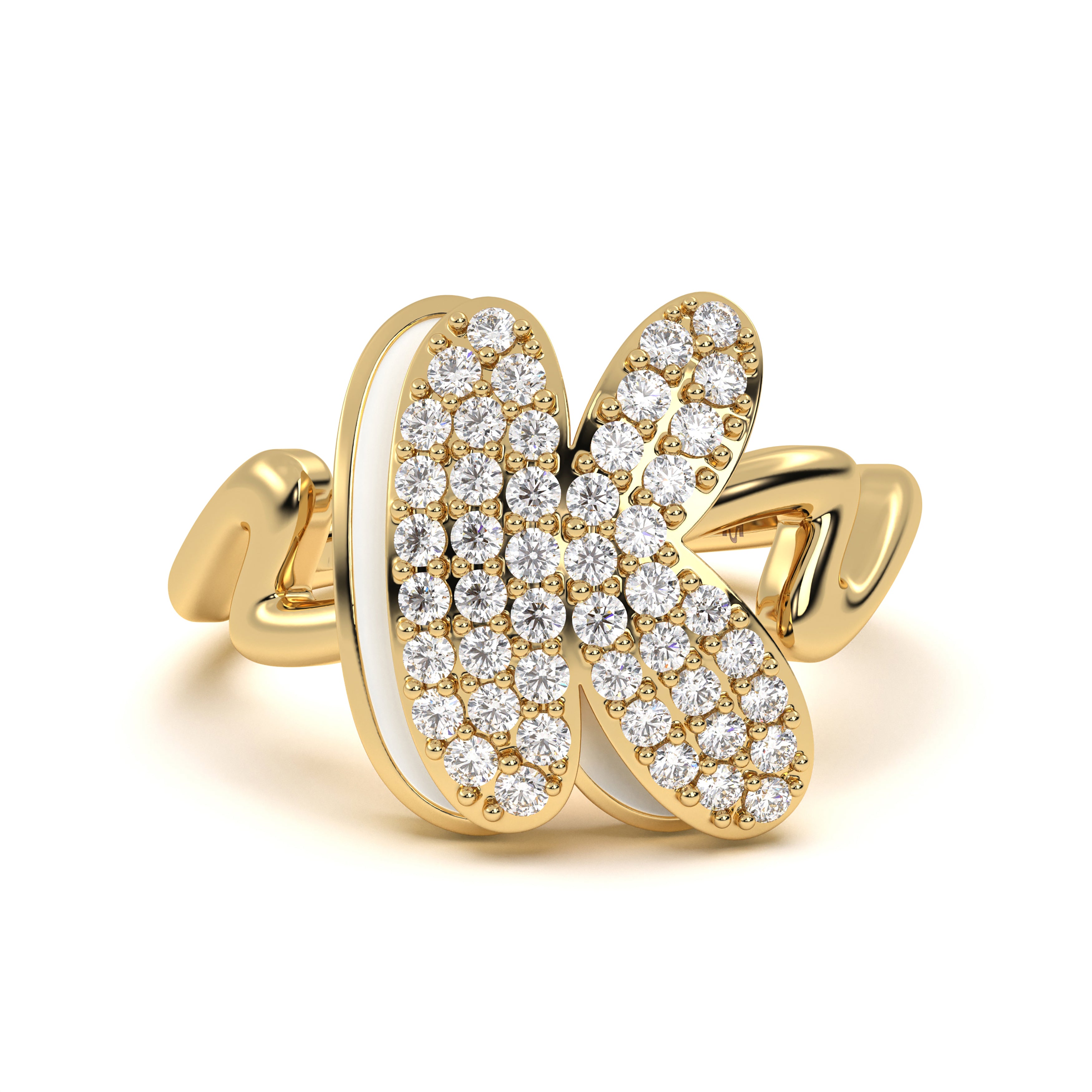 Mija Enamel 'K' Ring 