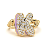 Mija Enamel 'K' Ring 
