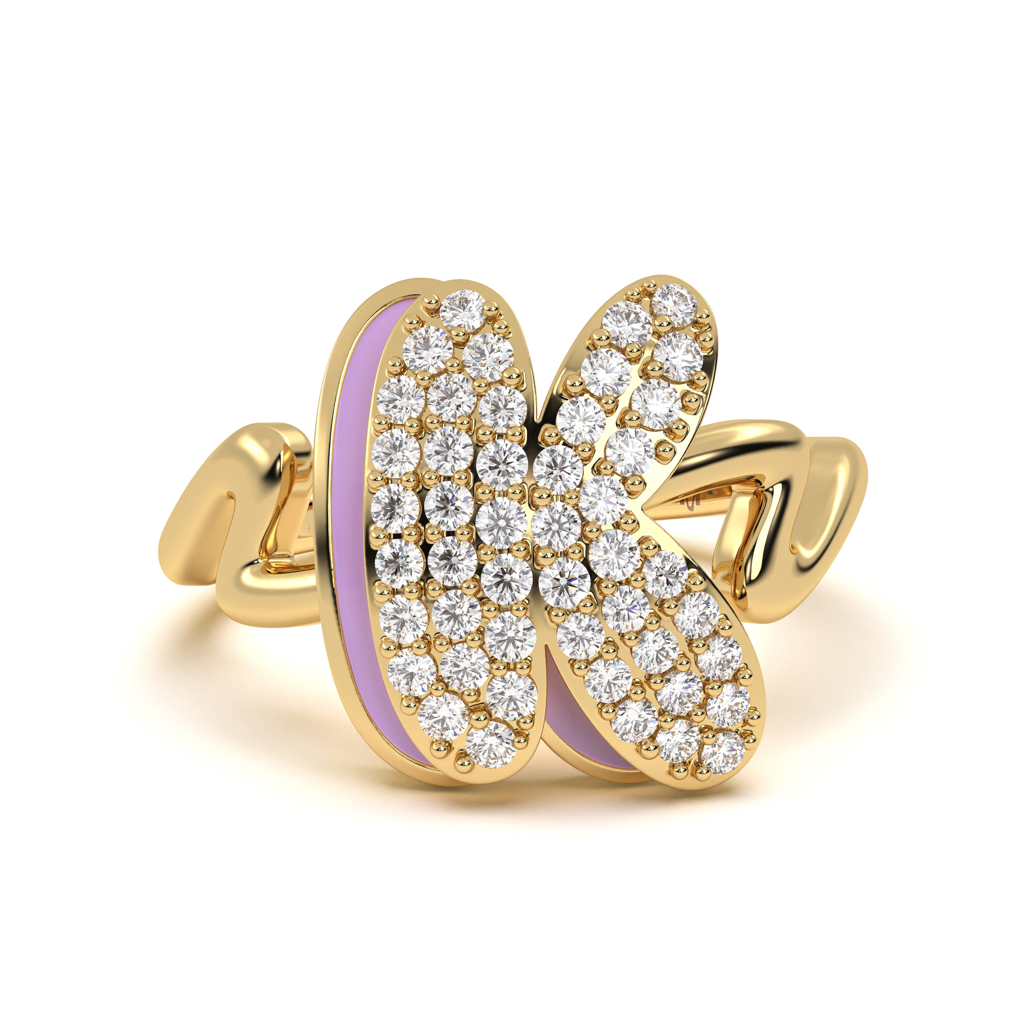 Mija Enamel 'K' Ring 