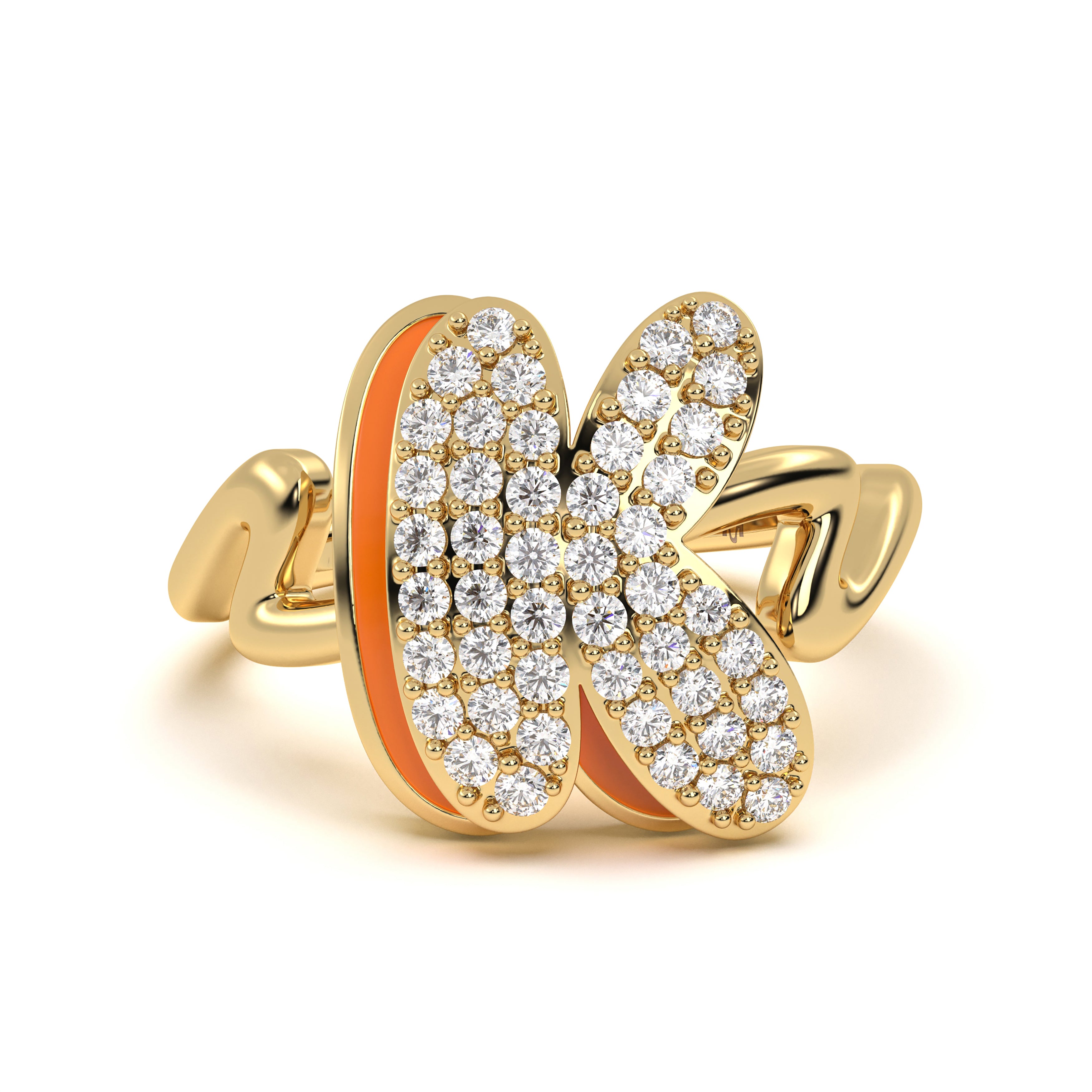 Mija Enamel 'K' Ring 