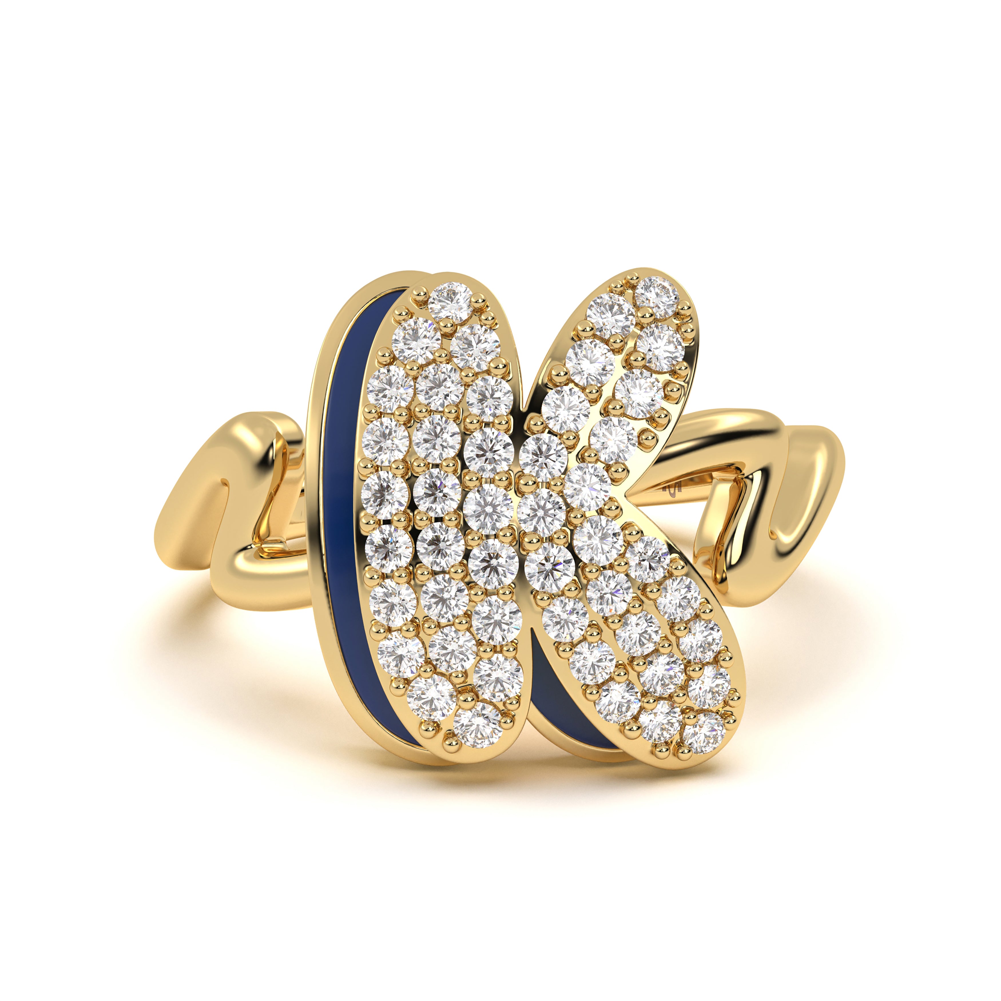Mija Enamel 'K' Ring 