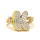 Mija Enamel 'K' Ring 
