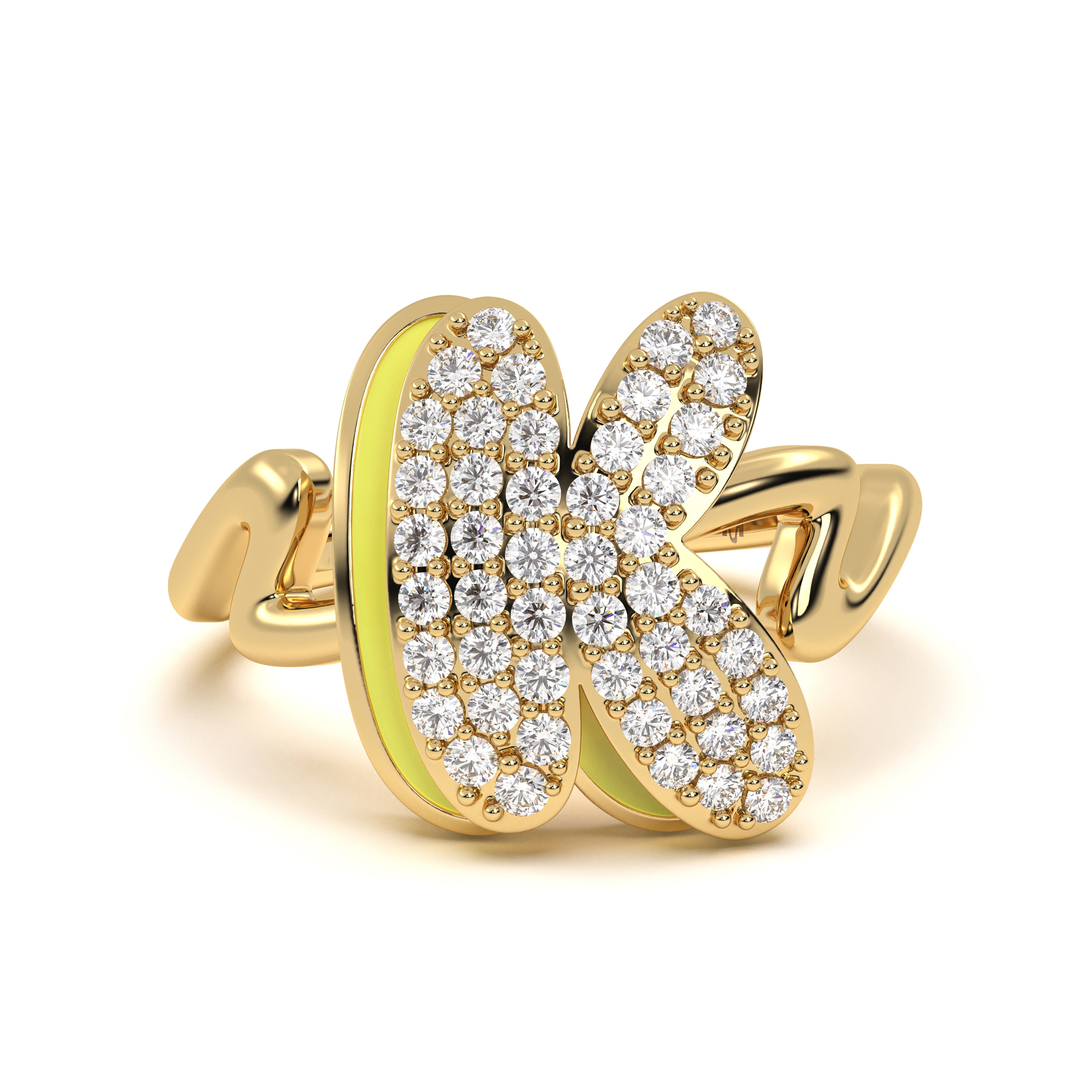 Mija Enamel 'K' Ring 