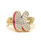 Mija Enamel 'K' Ring 