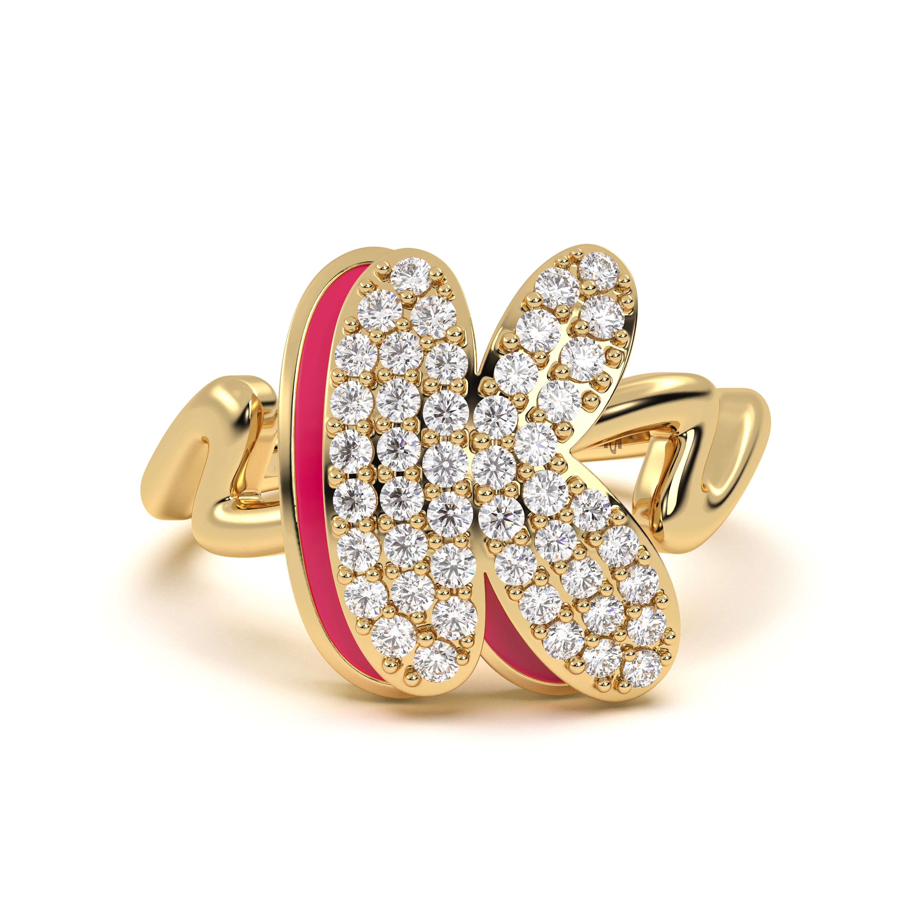 Mija Enamel 'K' Ring 