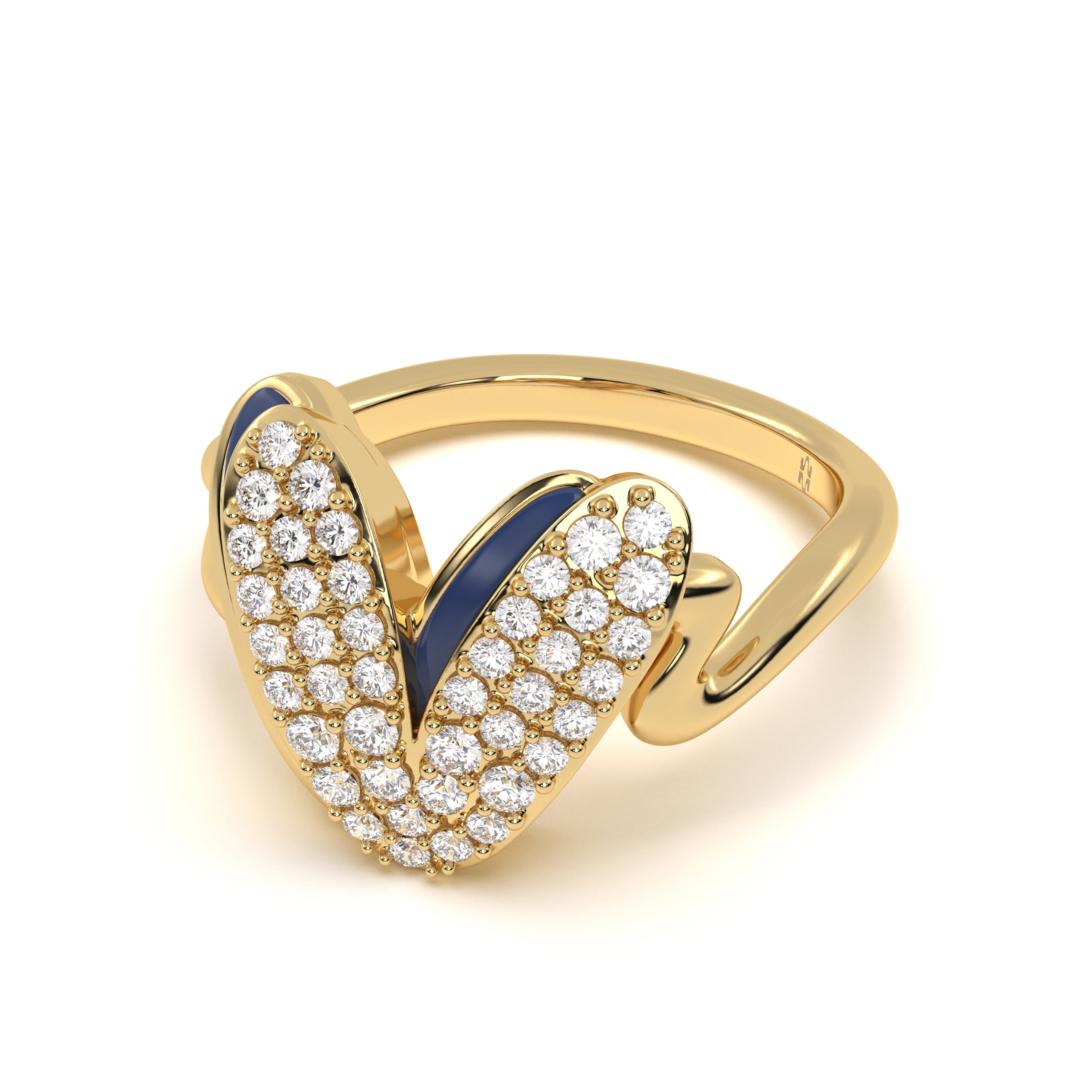 Mija Enamel 'V' Ring 