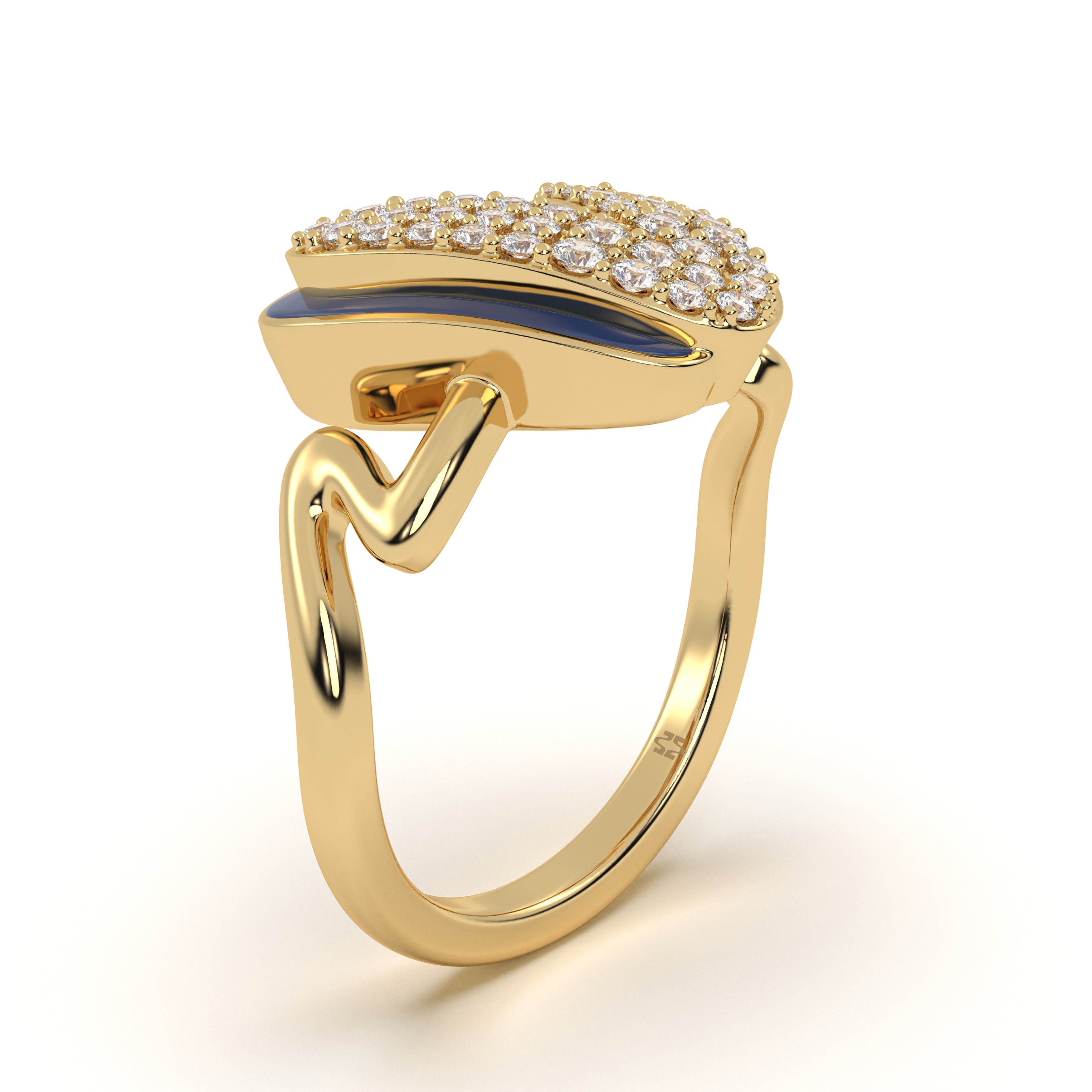 Mija Enamel 'V' Ring 
