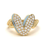Mija Enamel 'V' Ring 