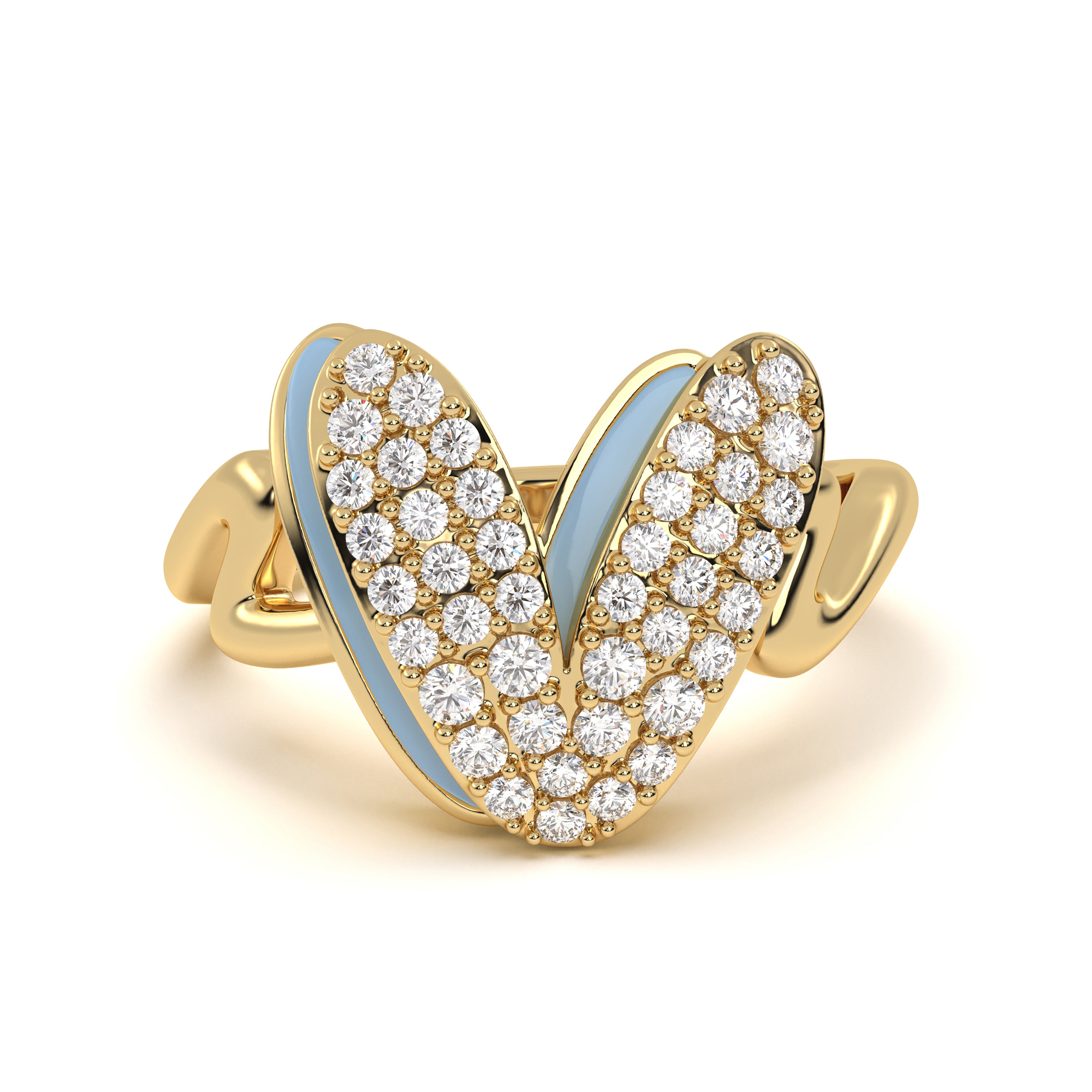 Mija Enamel 'V' Ring 