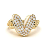 Mija Enamel 'V' Ring 