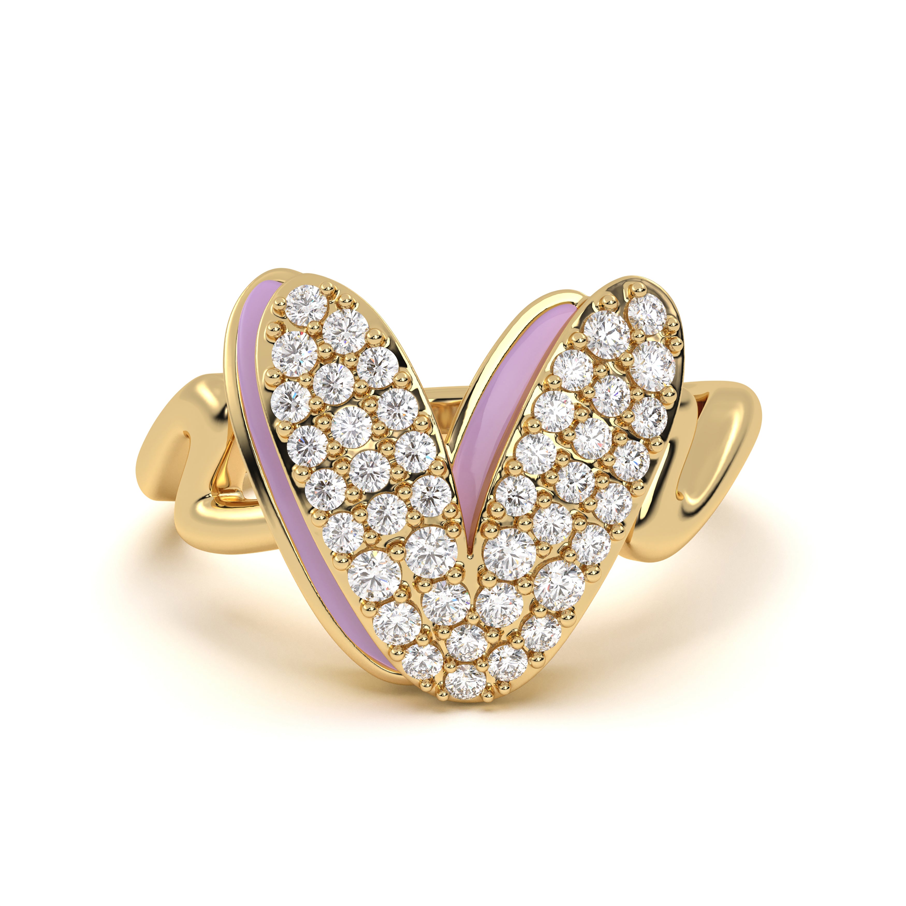 Mija Enamel 'V' Ring 