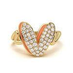 Mija Enamel 'V' Ring 