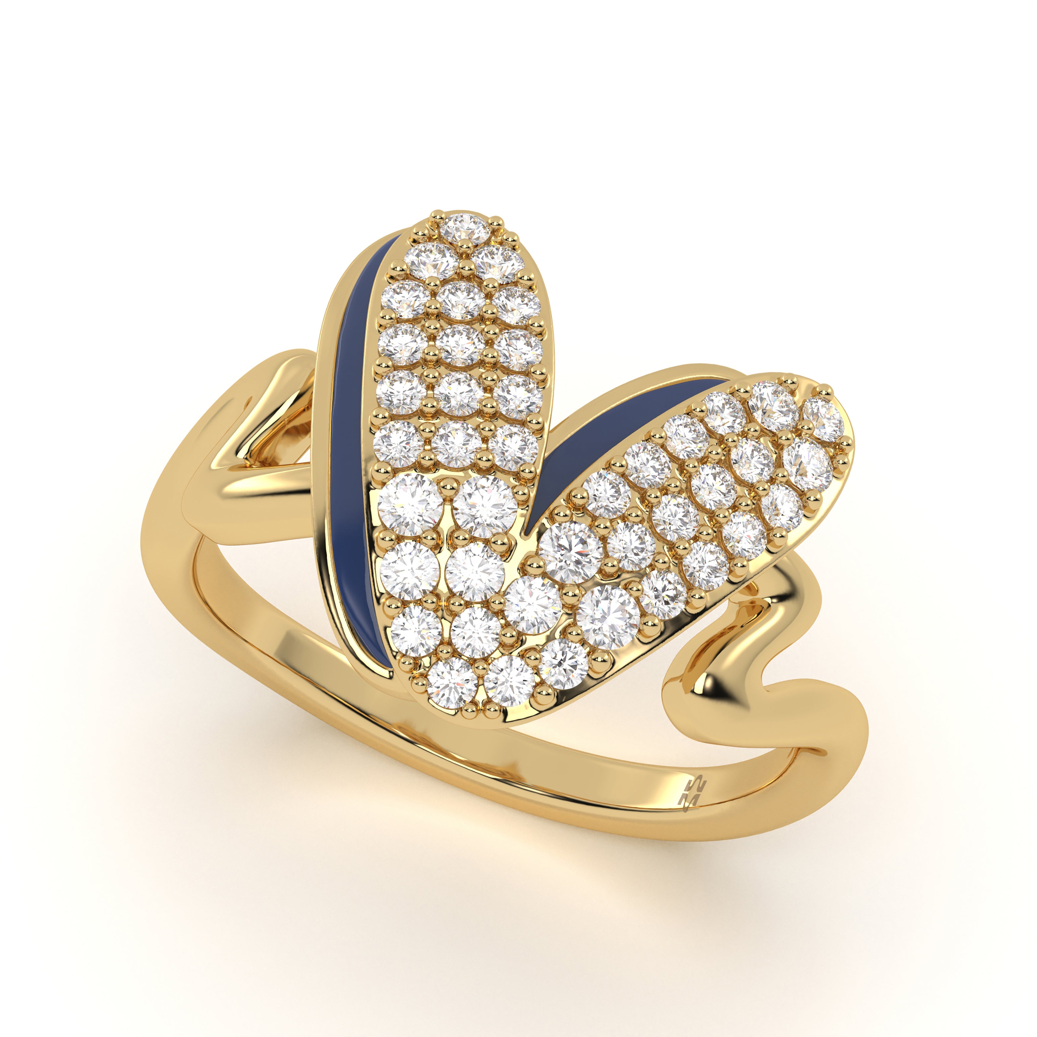 Mija Enamel 'V' Ring 