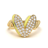 Mija Enamel 'V' Ring 