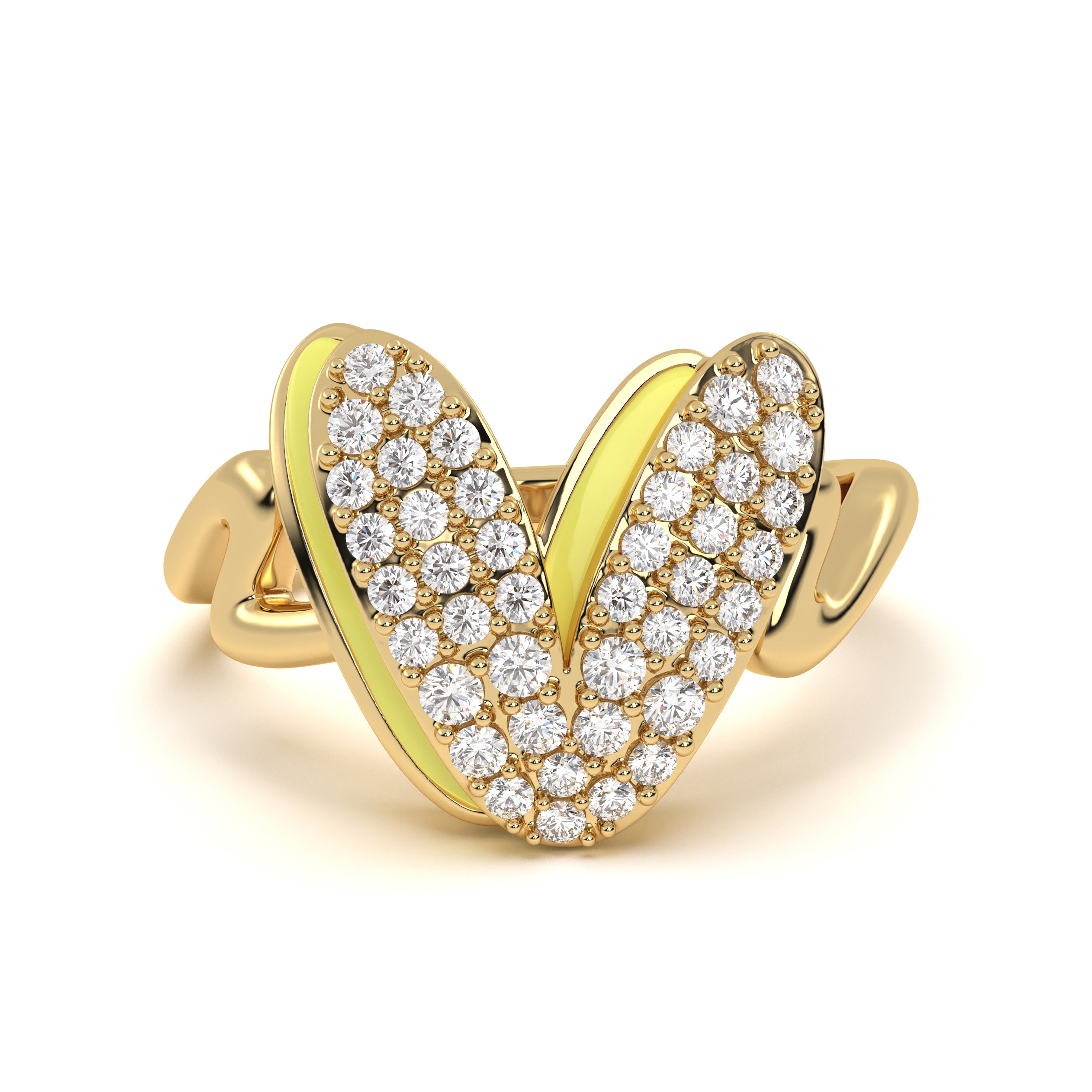 Mija Enamel 'V' Ring 