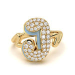 MijaEnamel 'J' Ring 