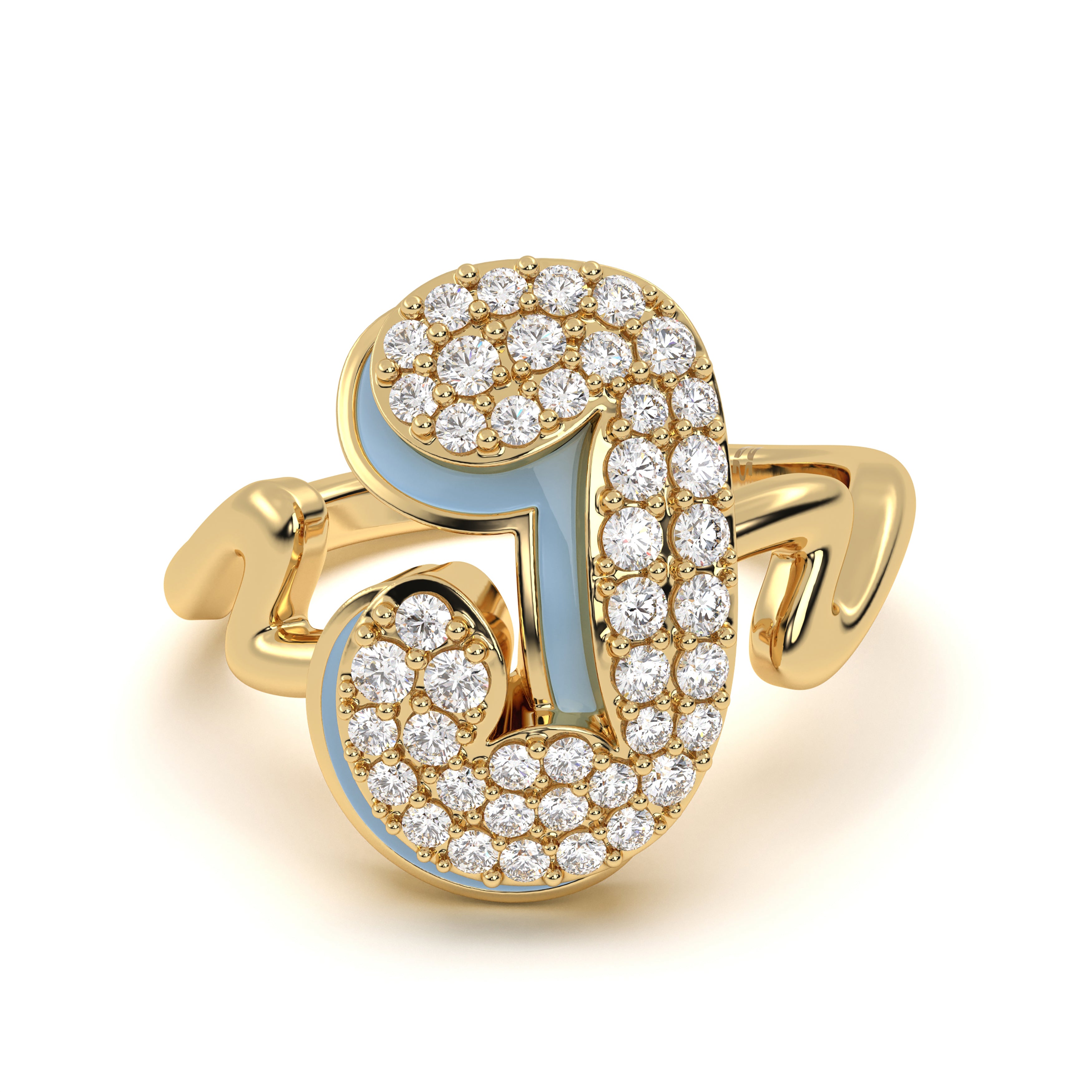 MijaEnamel 'J' Ring 