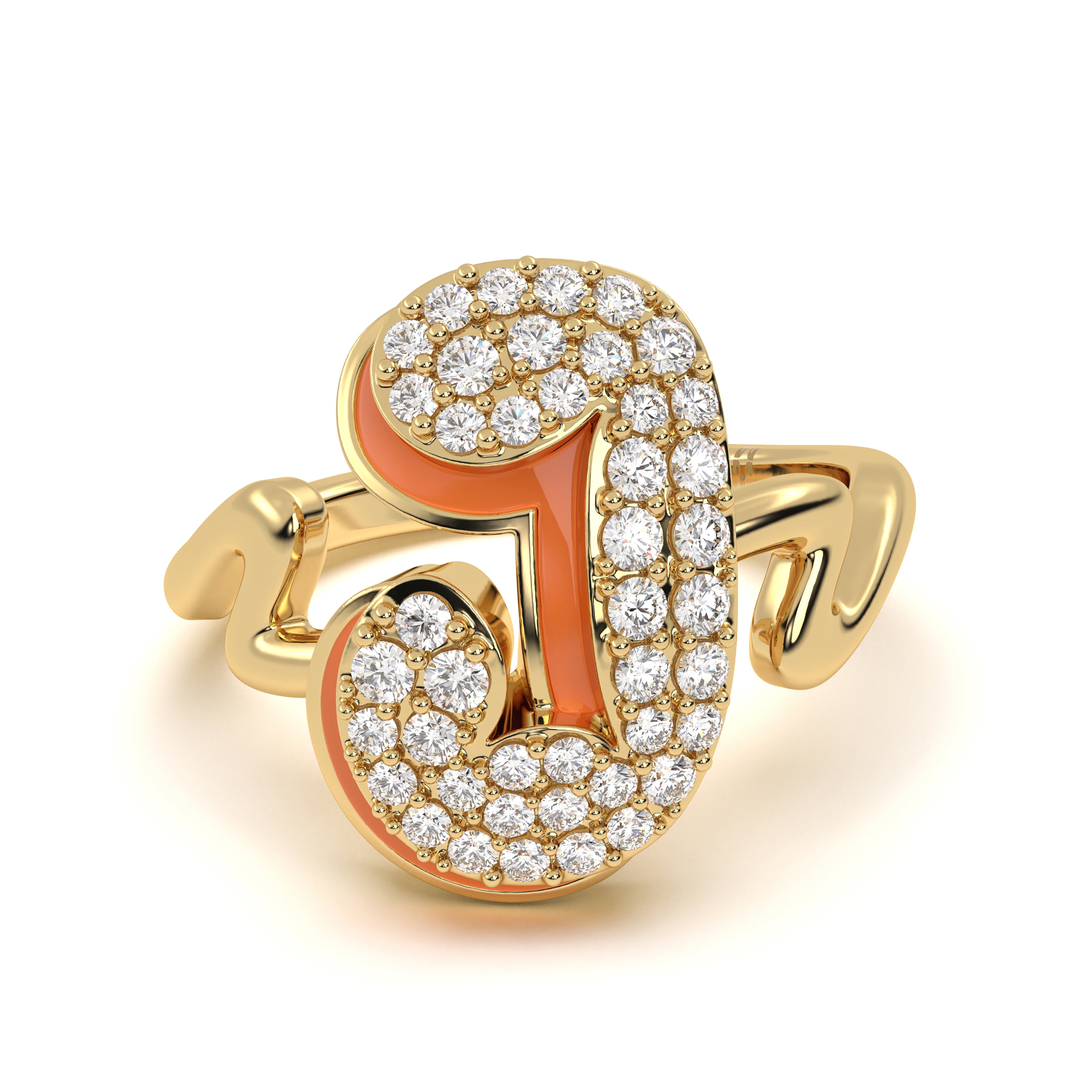 MijaEnamel 'J' Ring 