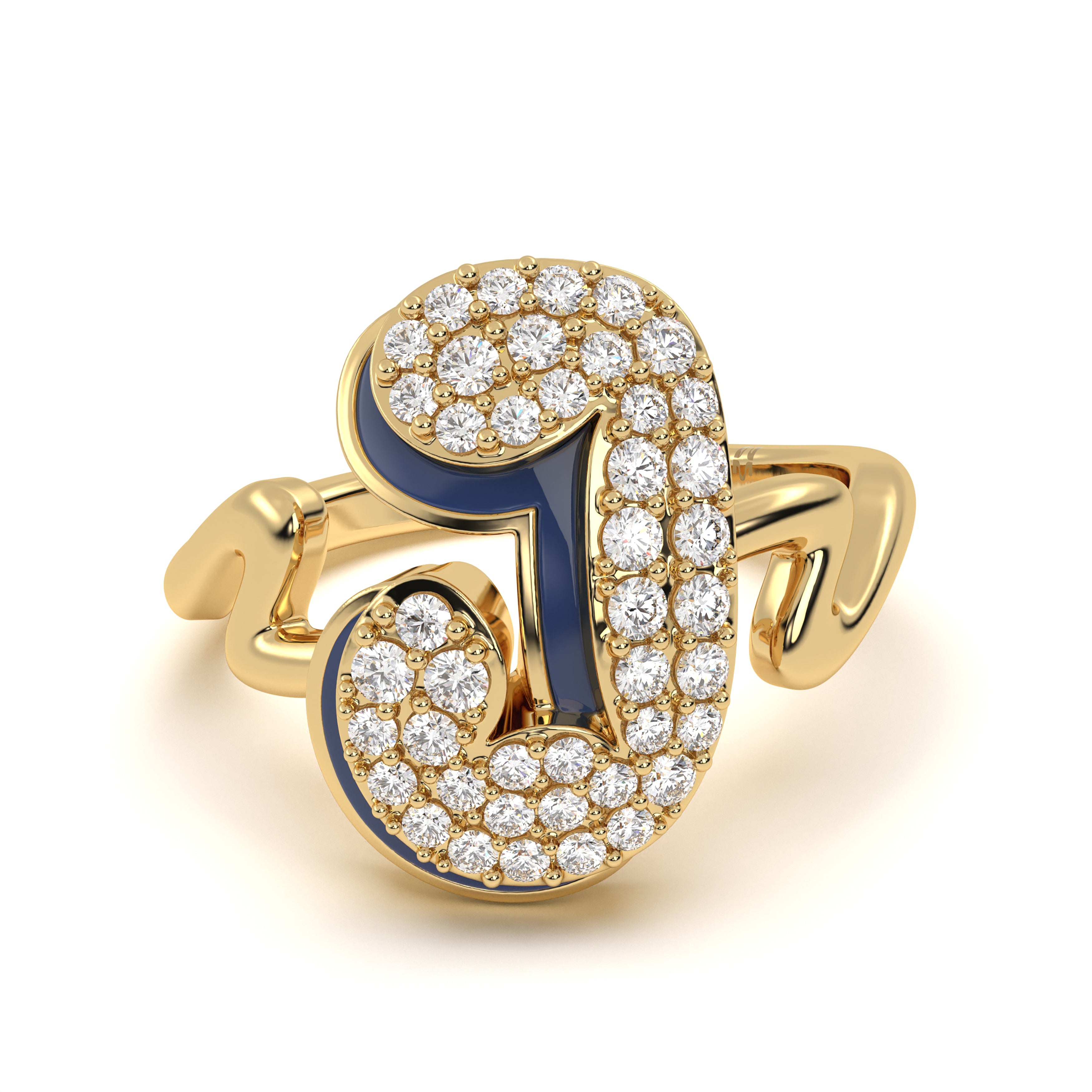 MijaEnamel 'J' Ring 