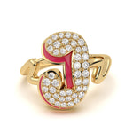 MijaEnamel 'J' Ring 