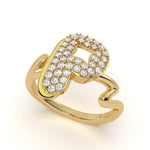 Mija Enamel 'P' Ring 