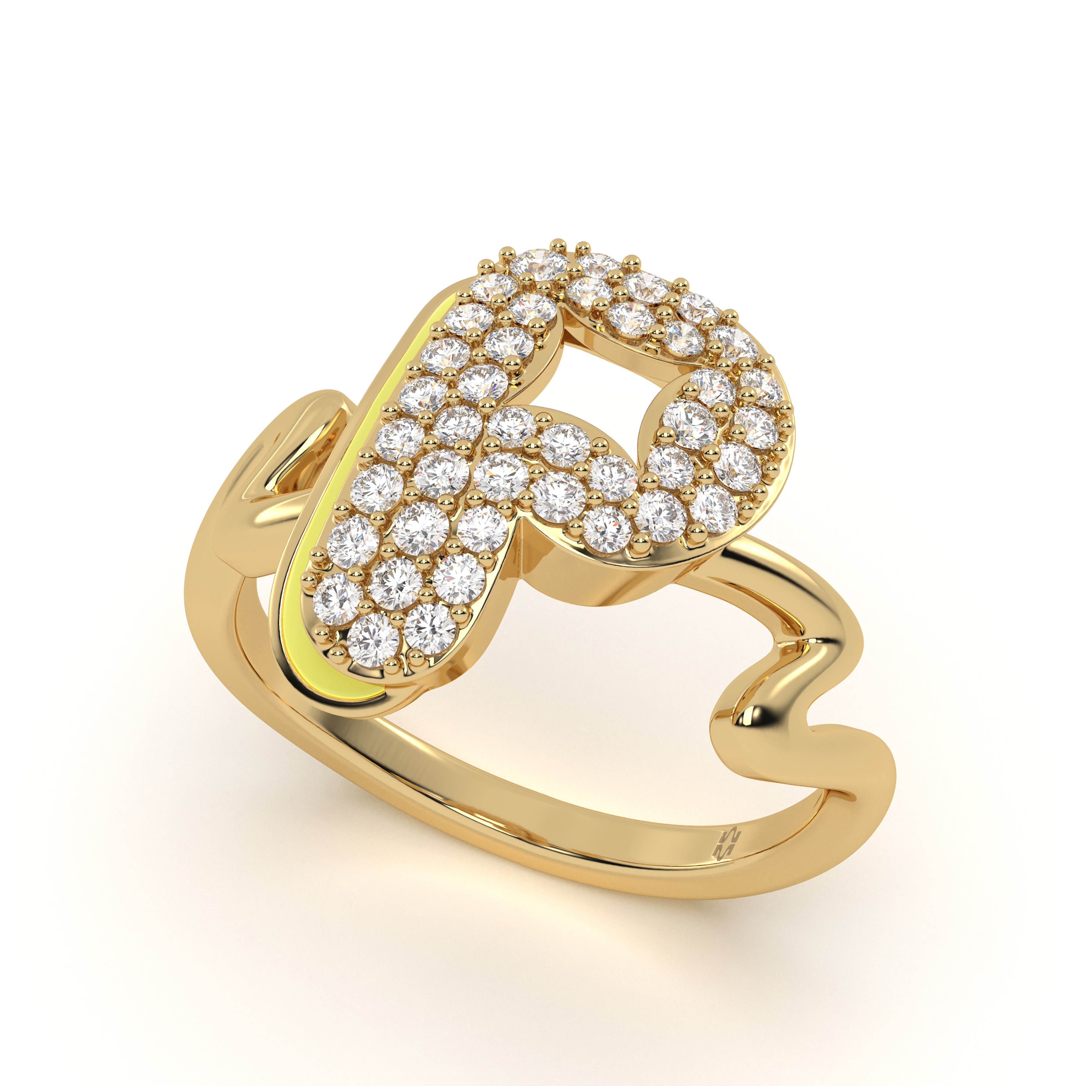 Mija Enamel 'P' Ring 