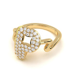 Mija Enamel 'P' Ring 